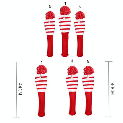 Set Of 3 Knitted Golf Club Covers - Red