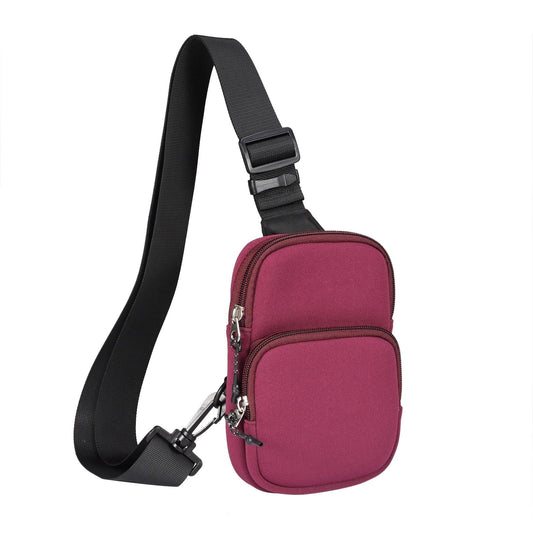 Universal Nylon Chest Bag For 5.5 Inch -7.2 Inch Phones Fashionable And Functional - Red