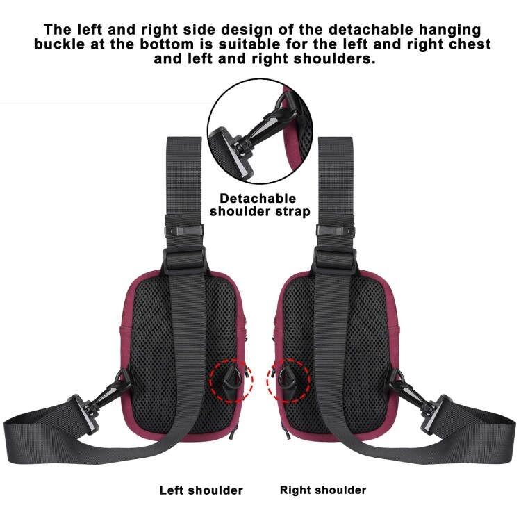 Universal Nylon Chest Bag For 5.5 Inch -7.2 Inch Phones Fashionable And Functional - Red