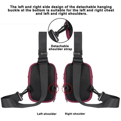 Universal Nylon Chest Bag For 5.5 Inch -7.2 Inch Phones Fashionable And Functional - Red