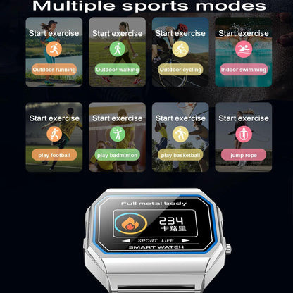 Waterproof Steel Smart Watch With Colour Screen - Black