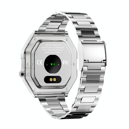 Waterproof Steel Smart Watch With Colour Screen - Black