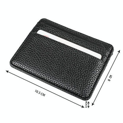 Lychee Pattern Mini Card Holder Multi Card Slots Ultra Thin Coin Purse - Blue