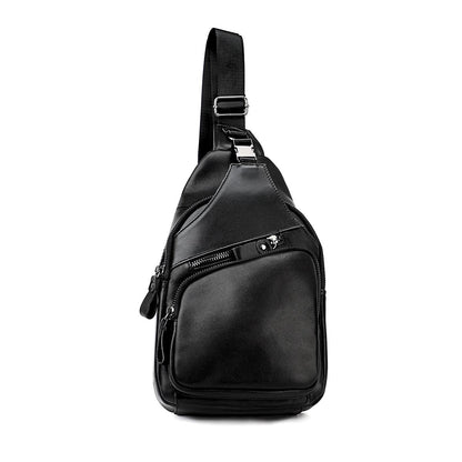 Retro Leather Chest Bag For Men - Coffee