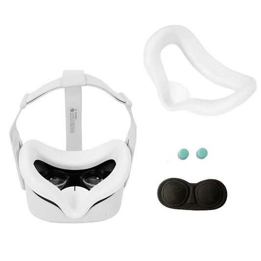 Silicone Vr Eye Mask Lens Cover Set for Oculus Quest 2 - White