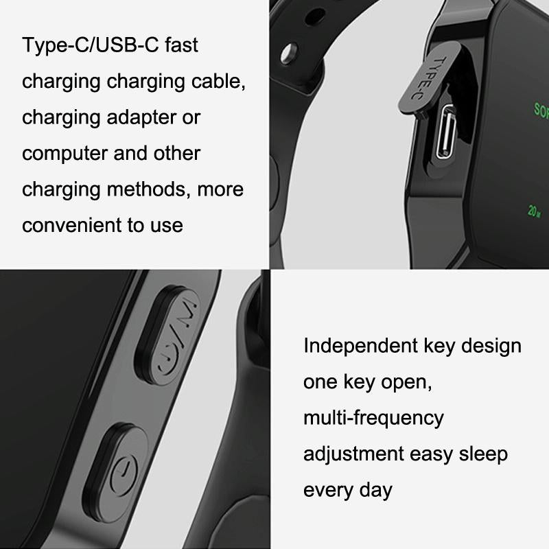 Portable Intelligent Sleep Aid Soothing Insomnia Massage - Black