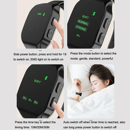 Portable Intelligent Sleep Aid Soothing Insomnia Massage - Black