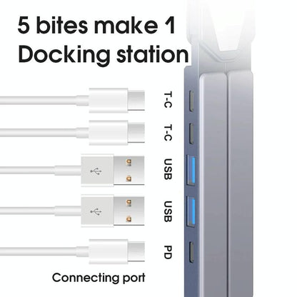 Versatile Laptop Docking Stand with Enhanced Cooling and Folding Design - Silver