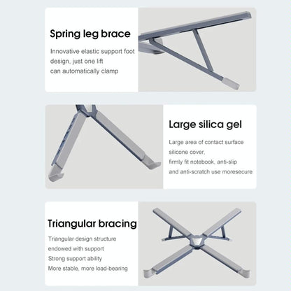 Versatile Laptop Docking Stand with Enhanced Cooling and Folding Design - Silver