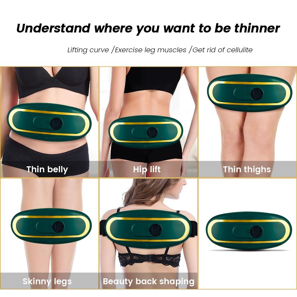 Hot Compress Abdominal Massage Belt For Menstrual Relief Green - Green