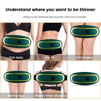 Hot Compress Abdominal Massage Belt For Menstrual Relief Green - Green