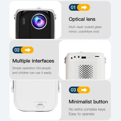 Portable Smart Led Projector - 720P Hd 113 Lumens - White