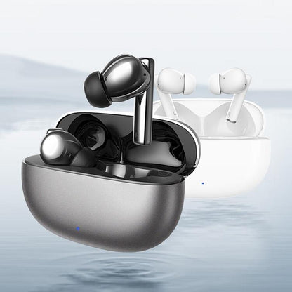 Waterproof Bluetooth Earbuds with Active Noise Reduction - Silver