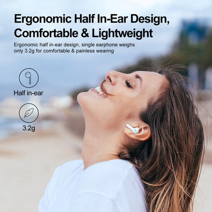 True Wireless Bluetooth Earphones with Dual-mic - Black