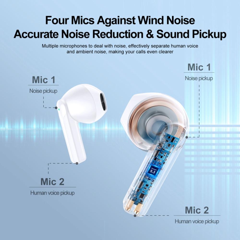 True Wireless Bluetooth Earphones with Dual-mic - Black