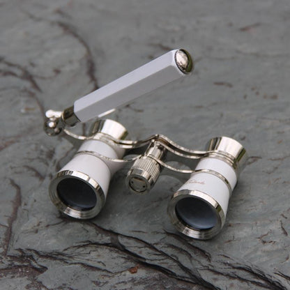 Chrome Double Cylinder Telescope with Handle - 3 x 25 Lady - Wine Red