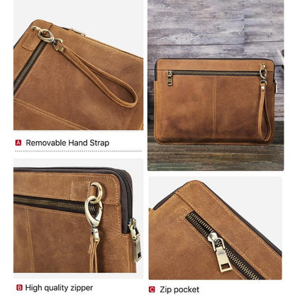 14.2 Inch Leather Laptop Sleeve For Macbook Pro - Black - Brown