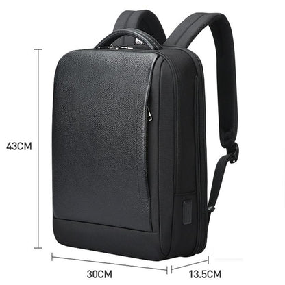 Large Capacity Cowhide Laptop Backpack With Usb & Type-C Port