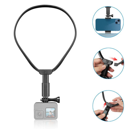 Neck Mount For Sports Camera And Cell Phone Vlogging