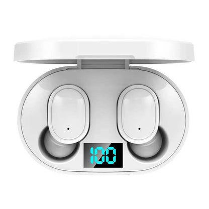 Wireless Bluetooth Earphones with E6s Led Display - Tws - White
