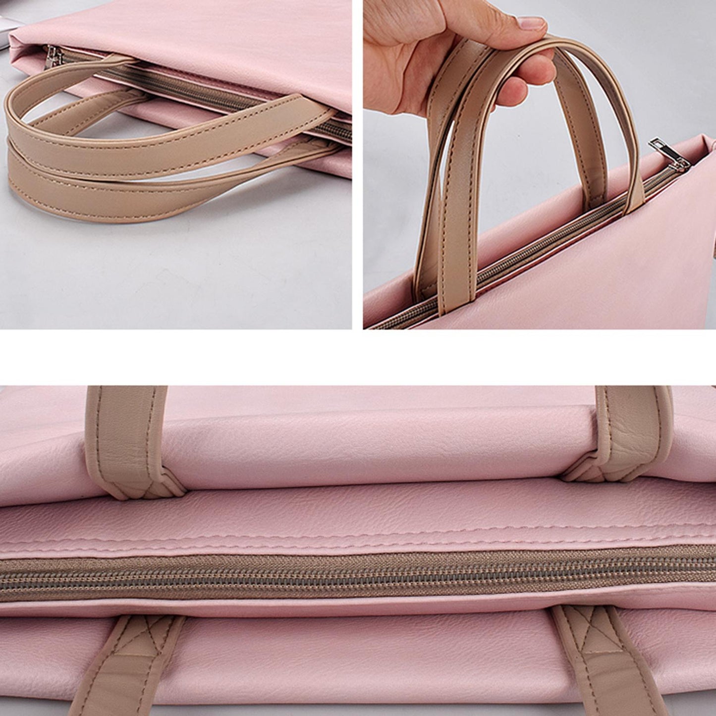 13.3 Inch Lightweight Laptop Bag with Detachable Strap - Pink