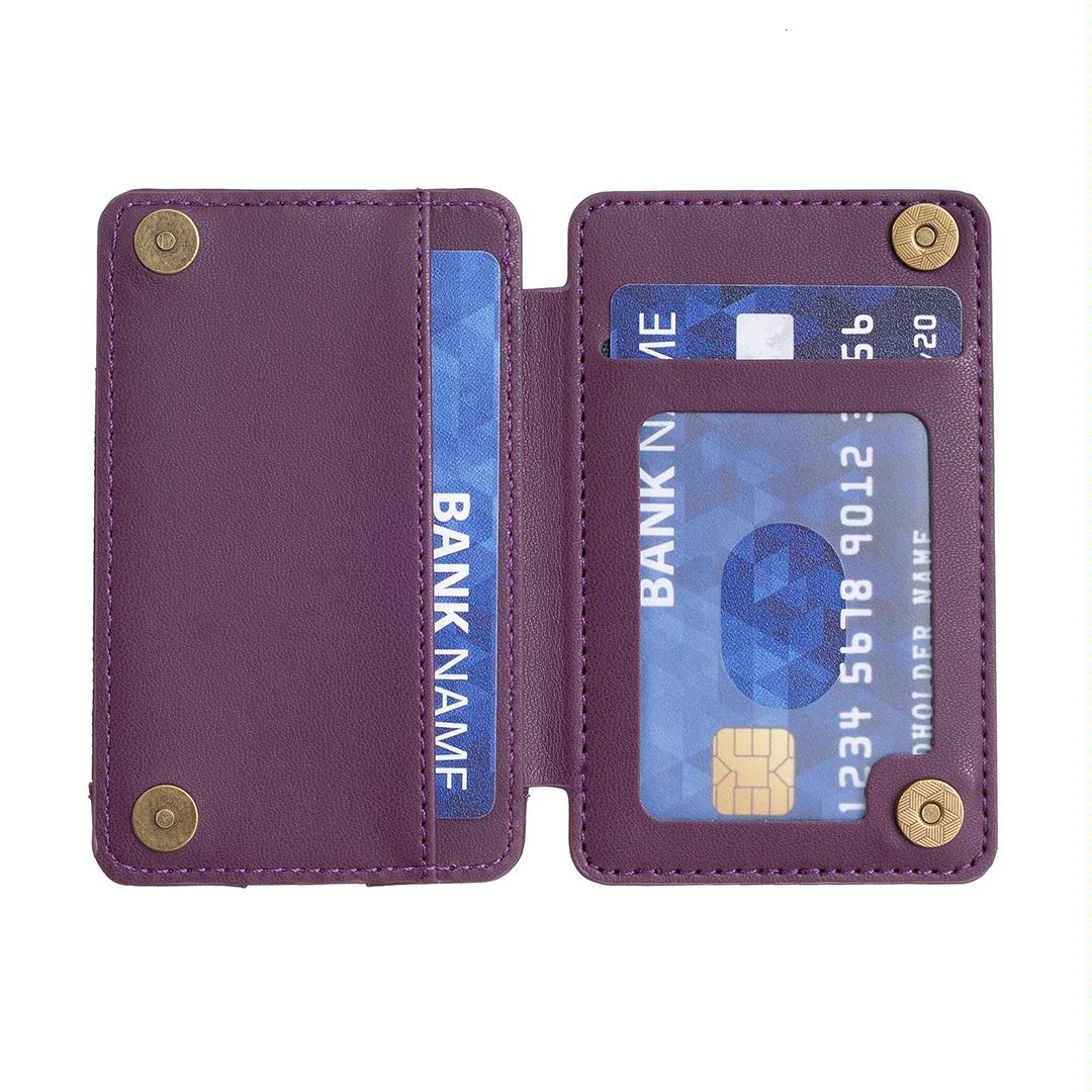 Wave Pattern Card Bag Back Sticker For Mobile Phones - Dark Purple
