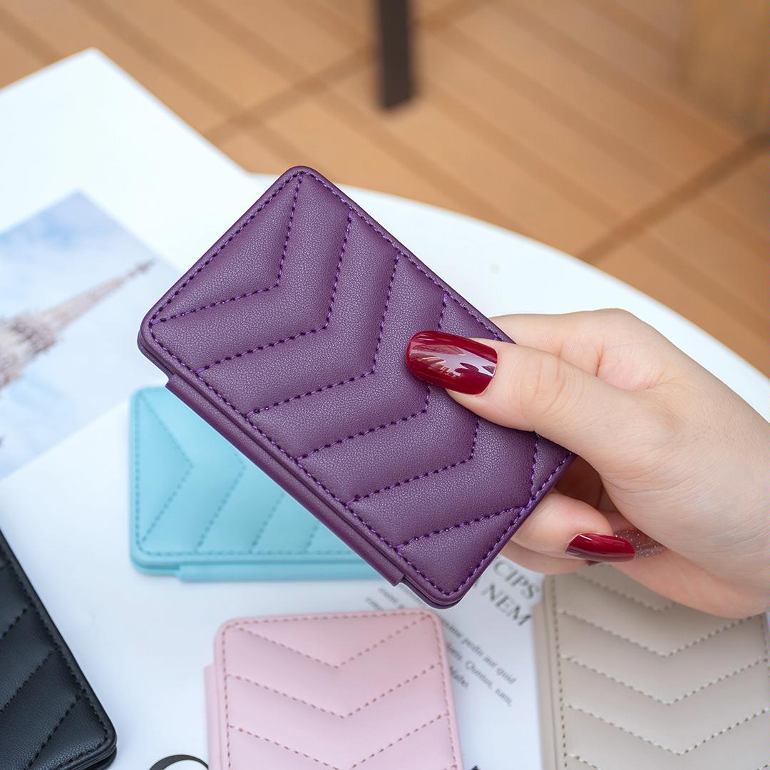 Wave Pattern Card Bag Back Sticker For Mobile Phones - Dark Purple