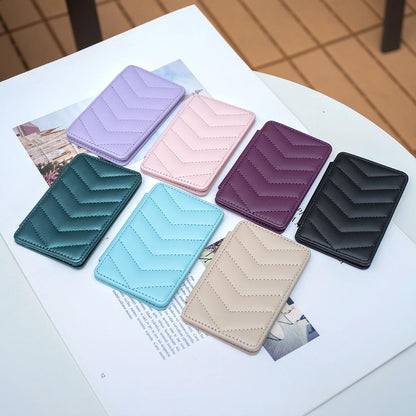 Wave Pattern Card Bag Back Sticker For Mobile Phones - Dark Purple