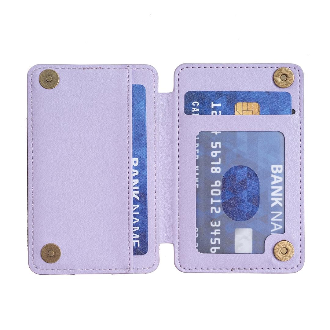 Wave Pattern Card Bag Back Sticker For Mobile Phones - Dark Purple