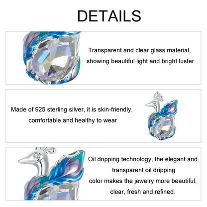 925 Sterling Silver Colorful Peacock Diy Beads