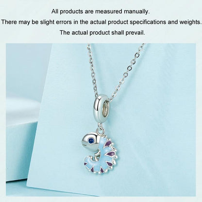 925 Sterling Silver Platinum Plated Chameleon Pendant