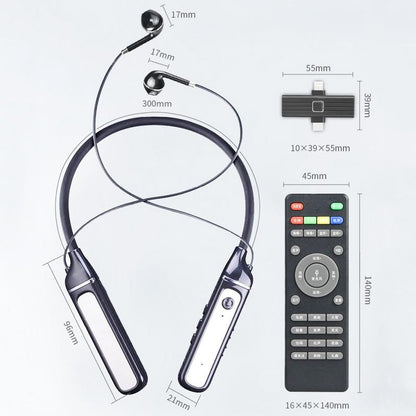 Wireless Sports Earphones with Bluetooth 5.3 and Built-in Sound Card - Black