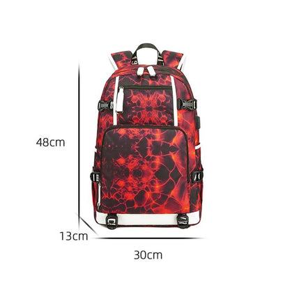 Student Waterproof Printed Backpack - Print Colour