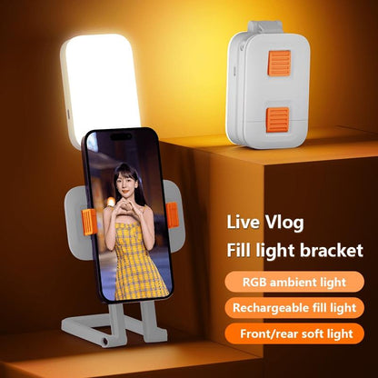 Mini Rgb Fill Light with Phone Holder - White