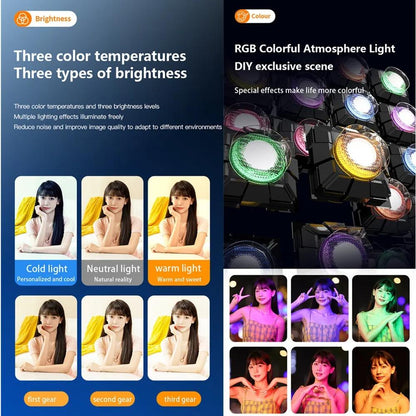 Mini Rgb Fill Light with Phone Holder - White