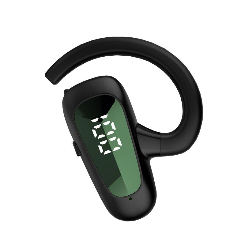 Digital Display Bluetooth Earphones - Bone Conduction Stereo - Black