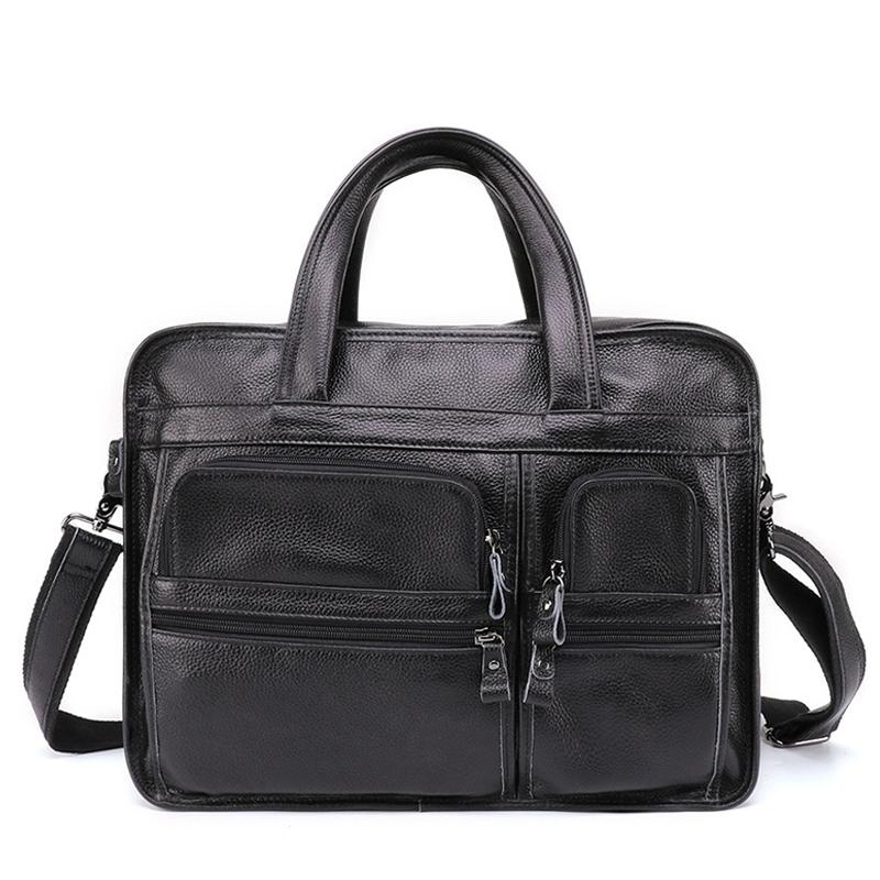 Men 15.6 Inch Business Handbag Casual Singer Shoulder Messenger Bag - Green Oil