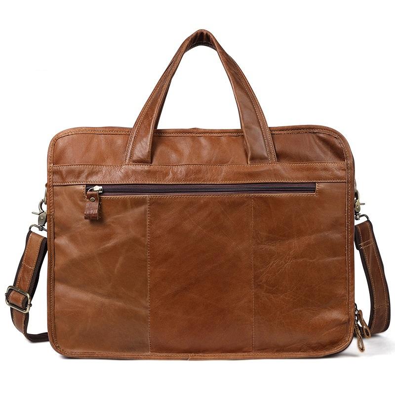 Men 15.6 Inch Business Handbag Casual Singer Shoulder Messenger Bag - Green Oil