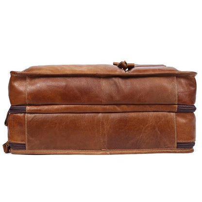Men 15.6 Inch Business Handbag Casual Singer Shoulder Messenger Bag - Green Oil