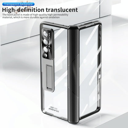 For Samsung Galaxy Z Fold4 5G Magnetic Phone Case With Holder - Plating Finish - Black