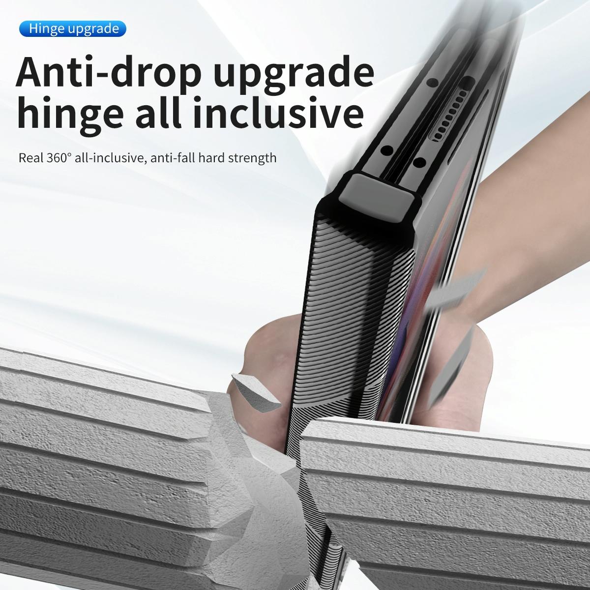 For Samsung Galaxy Z Fold4 5G Magnetic Phone Case With Holder - Plating Finish - Black