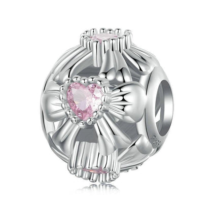925 Sterling Silver Platinum Plated Sweet Bow Diy Beads