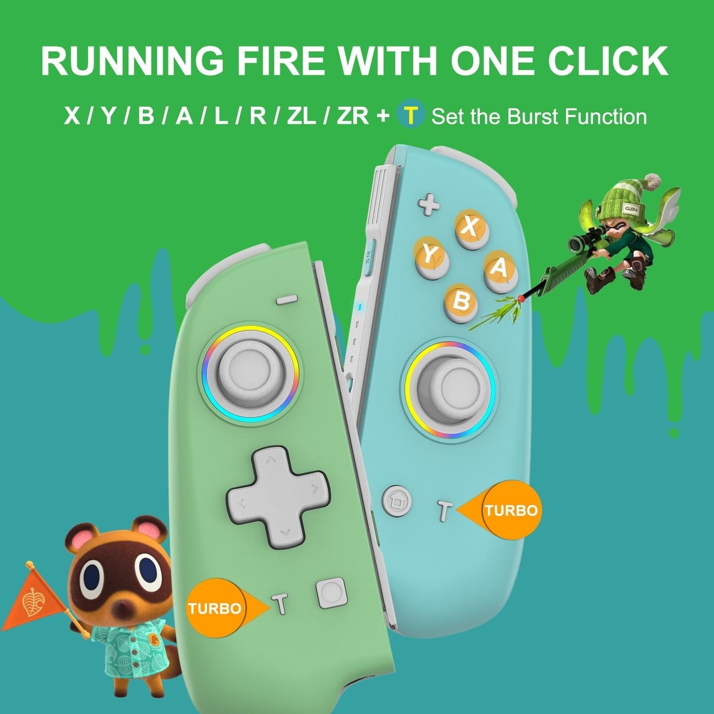 Vibrant Joycon Set with Colourful Light Switch