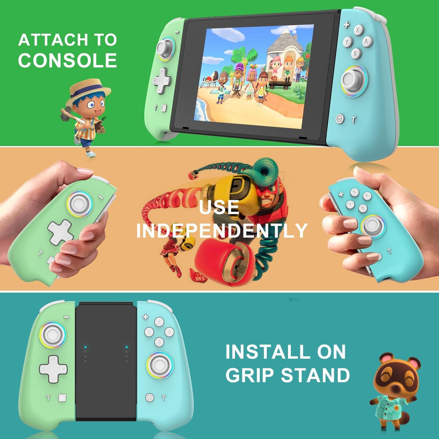 Vibrant Joycon Set with Colourful Light Switch