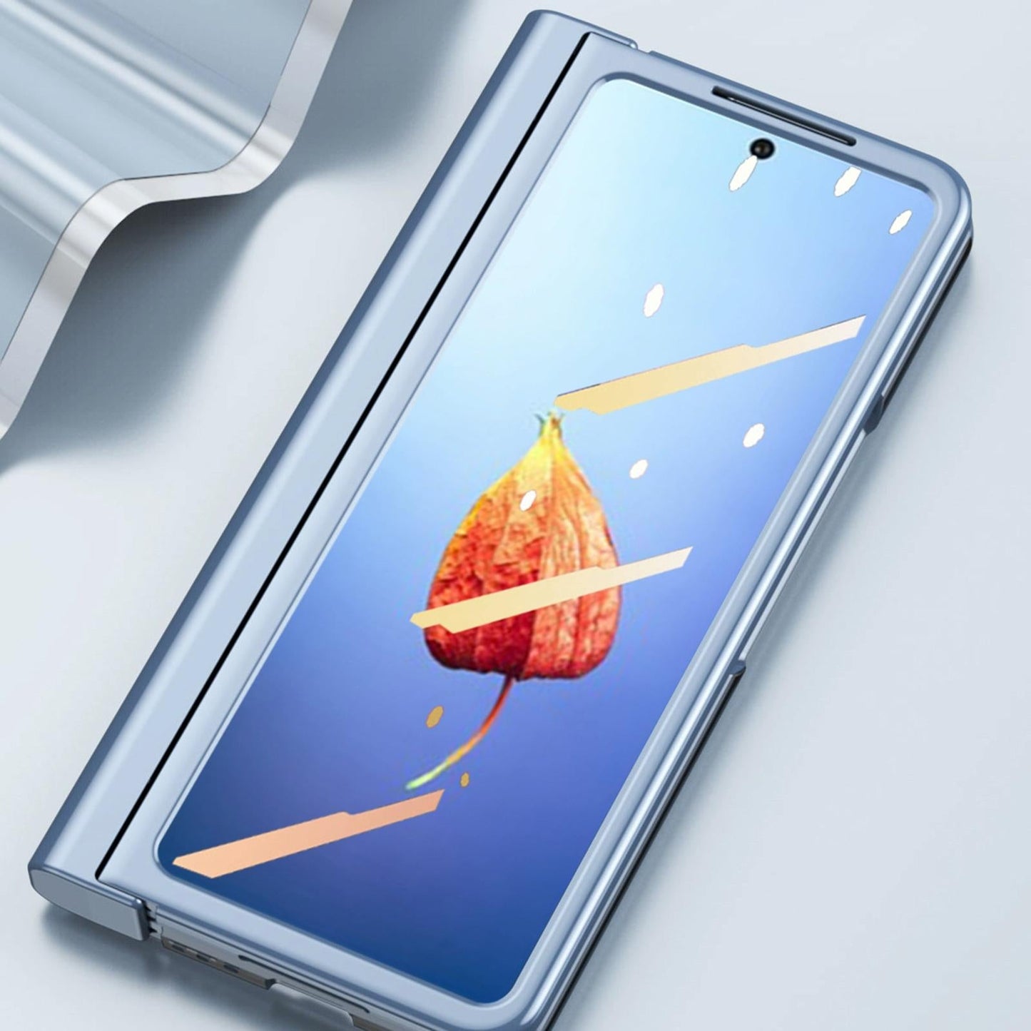 For Samsung Galaxy Z Fold4 5G Samsung Fold 4 Full Body Hinge Case - Electroplated - Rose Gold