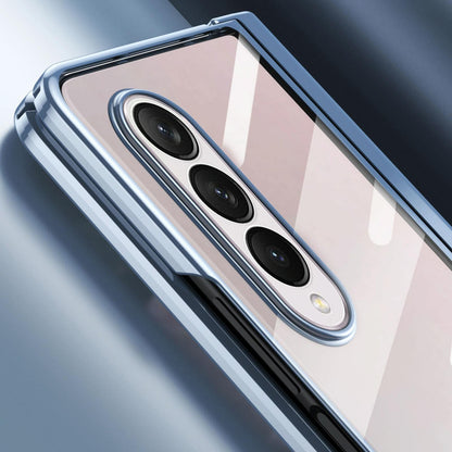 For Samsung Galaxy Z Fold4 5G Samsung Fold 4 Full Body Hinge Case - Electroplated - Rose Gold