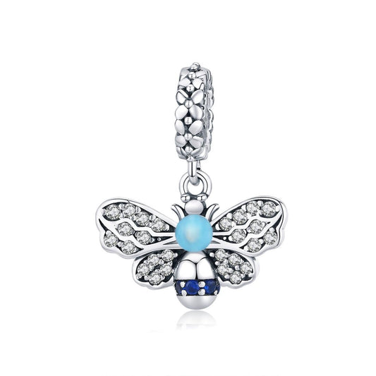 925 Sterling Silver Bee Pendant For Diy Bracelets