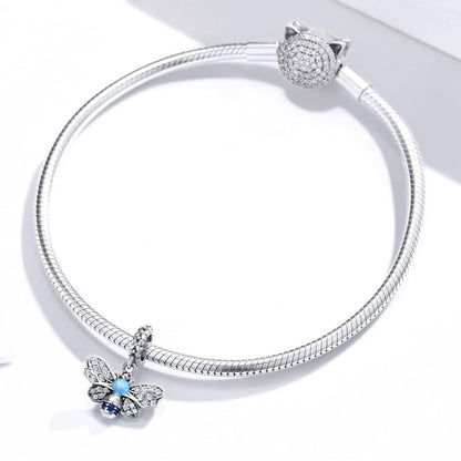 925 Sterling Silver Bee Pendant For Diy Bracelets