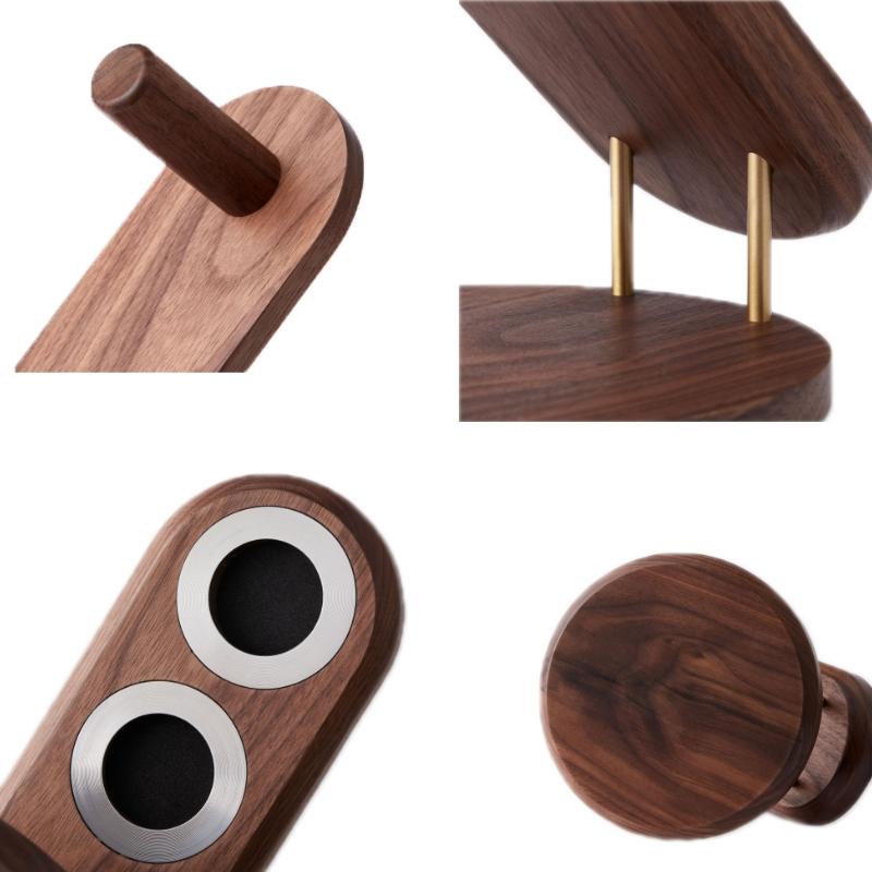 Black Walnut Hair Dryer Storage Bracket - Solid Wood