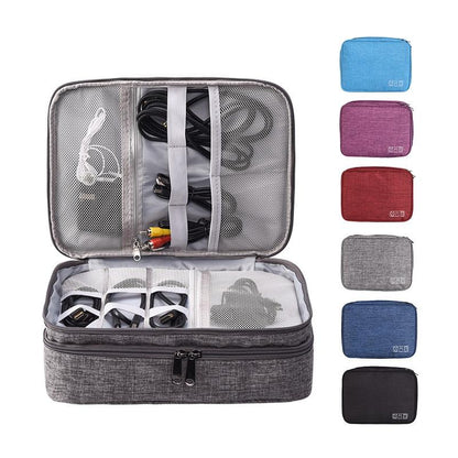 5-inch Digital Earphone Storage Bag - Multifunctional - Purple